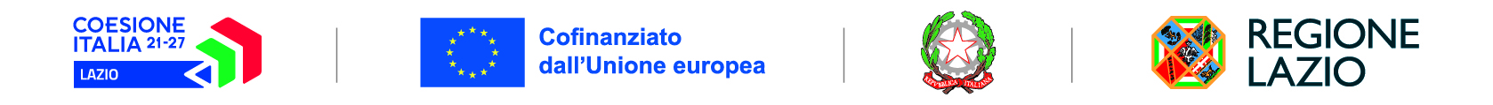 Coesione Italia 21-27 Lazio, cofinanziato dall’Unione europea, Repubblica Italiana e Regione Lazio